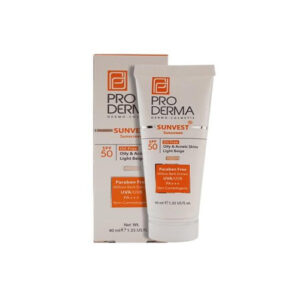 ضد آفتاب پرودرما SPF50 پوست چرب و جوشدار بژ روشن