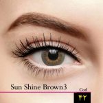 تصویر نمای نزدیک از مجیک آی لنز ( Sun shine Brown 3 ) شماره 42 با رنگ قهوه‌ای طبیعی