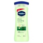 لوسیون بدن آبرسان حاوی عصاره آلوئه ورا وازلین | Vaseline مدل Aloe Soothe مناسب برای پوست‌های خشک و نرمال حجم 400 میلی‌لیتر